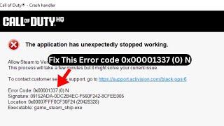 Fix Call of duty: Error code 0x00001337 (0) N