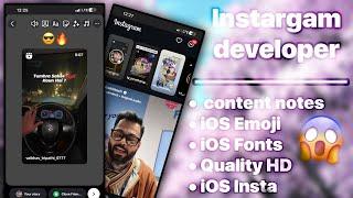 Instagram developer Mode Settings 2024 iOS Emojis + iOS Font | Full iOS lnstargam Quallty HD