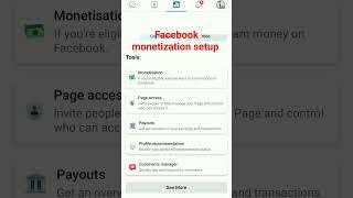 Facebook monetization setup #facebook #facebookmonetization #facebookpage #earnmoneyonline