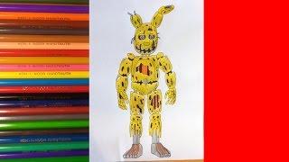 How to draw Springtrap, FNAF, Как нарисовать Спрингтрапа