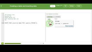 Creating a table and inserting data | Computer Programming | Khan Academy