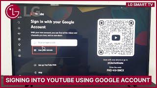 LG Smart TV: How to Signing Into YouTube using Google Account (Gmail)