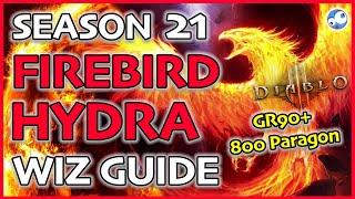 Diablo 3 Season 21 Firebird Hydra Wizard Build GR90+ 800 Paragon Patch 2.6.8 & 2.6.9