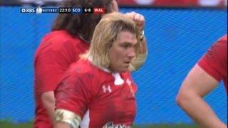 Powerful First Try for Richard Hibbard, Scotland v Wales 09 March 2013