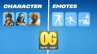 Fortnite OG Pass Skins & Emotes.! (Chapter 1 Season 1)