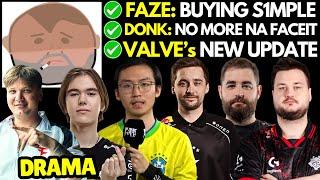 FaZe BUYING s1mple, donk QUITS NA FACEIT, Valve's NEW Update, fl0m VAC'd & Emilia Story | CS2 News