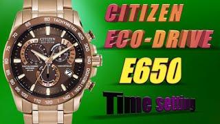 citizen eco-drive e650 time setting radio controlled |watchservicebd|