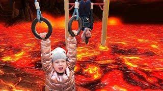 Пол - это ЛАВА. Безумный ЧЕЛЛЕНДЖ с наказаниями/ Floor is Lava CHALLANGE