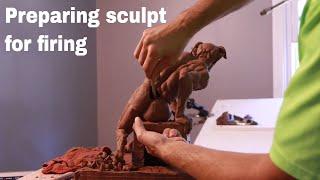 How to hollow out a terracotta sculpture for firing in kiln