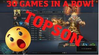 Topson Played 30 Games In A Row And Keep Going - Dota 2