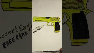 FREE FIRE DESERT EAGLE PISTOL || FREE FIRE GUN DRAWING #shorts #ffdrawing #deserteagle