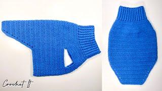 Crochet dog sweater | Medium | 🩵 Crochet in one go | Full tutorial | Crochet It