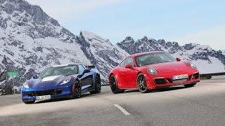 Porsche 911 Carrera GTS vs Corvette Grand Sport Track Battle sport auto