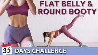 Flat Belly and Round Booty Workout | 15 mins No Equipment