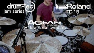 Roland TD-15 with drum-tec Jam electronic drums & Agean low noise cymbals