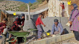 Efforts to build and equip a nomadic mother's shelter in the mountains