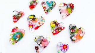 Fused Glass Tactile Hearts