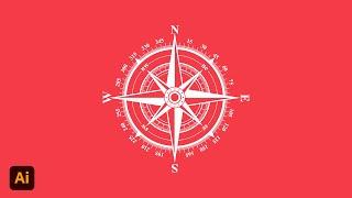 Nautical Compass Design In Adobe Illustrator cc 2022 | Tutorial