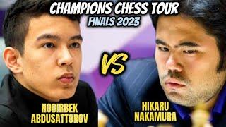 Nodirbek Abdusattorov (2727) VS. Hikaru Nakamura (2731) || CHAMPION CHESS TOUR FINALS 2023 || R5