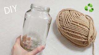 Amazing !! Perfect idea made of glass bottles and wool - Recycling Craft ldeas - DIY Projects