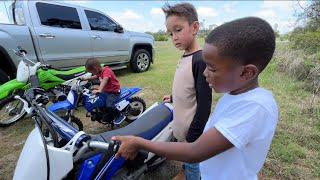 8 YEAR OLD TEACHES HIS FRIEND HOW TO START HIS YAMAHA PW-50 & TTR-110 DIRT-BIKES VLOG