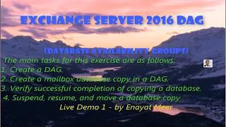 Exchange Server 2016 DAG - Database Availability Group Management