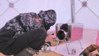 Stove TOURIST poshekhonka - HOW TO DRAIN in a winter fishing tent DETAILED REVIEW