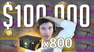 Unboxing 800x Weapon Case 1s ($100,000 CS2 Case Opening) - BIGGEST EVER