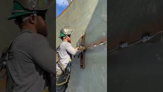 Removing strong backs. #welder #weld #welding #tanking #tank #dewalt #grinder #hammer #cleaning