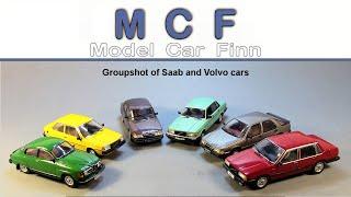 Volvo and Saab modelcar groupshots, Christmas Special 2021