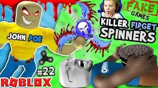 KILLER FIDGET SPINNERS ROBLOX!  John Doe Fidget Toe Oreos Surfin Bros (FGTEEV FAKE ROBLOX GAMES #22)