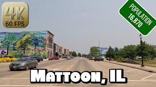 Driving Around Small Town Mattoon, Illinois in 4k Video