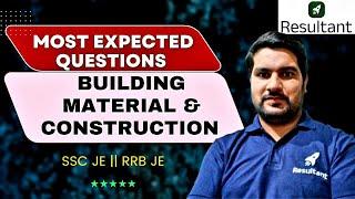 RRB JE 2024 (CBT 2): Most Expected Questions | Building Materials & Construction | By Shoaib Sir