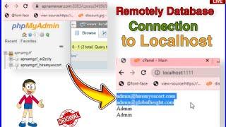 Server Database Connect to Localhost | Remotely Connection 100% Working