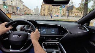 2023 Geely Tugella - POV city driving Minsk, Belarus