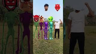 Green,blue,alien & siren dancing to me carret head machine short,funny video # viral # ,