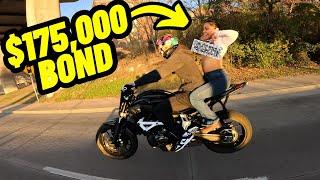 PICKING UP A FELLON FROM JAIL WITH $175,000 BOND ON OUR MOTORCYCLES!!