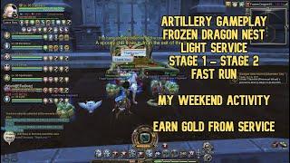 How To Earn Gold - Frozen Dragon Nest Light Service Stage 1 - Stage 2 Fast Run Artillery Gameplay