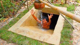 100 Days Building The Most Amazing Underground Water Slide Temple House