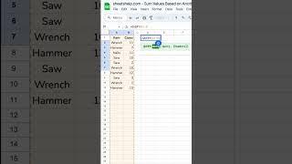 Sum Values Based on Other Cells #googlesheets #query