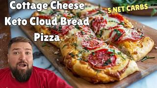 Cottage Cheese Keto Cloud Bread Pizza! LOW CARB Delicious dinner idea!