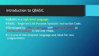 Introduction to QBASIC