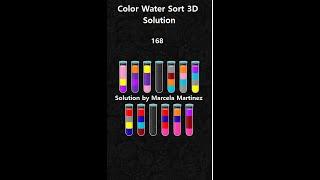 Color Water Sort 3D level 168 - 3 Stars | Gameplay Mobile Games