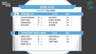 ECB Friendly - Berkshire CCC Under 13 v Oxfordshire Cricket Board Under 13
