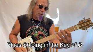 Soloing over Slow Blues in open G for Beginners 3 String Cigar Box Guitar the Uncle Mark Easy Way