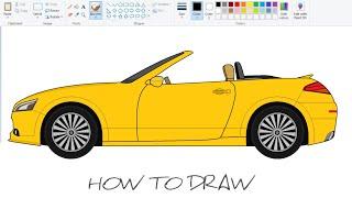 How to draw Open Convertible Car on your computer using Ms Paint | Car Drawing Tutorial.