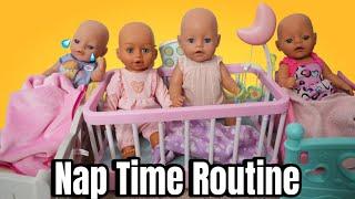 Baby Born doll Daycare Nap Time Routine Feeding baby dolls