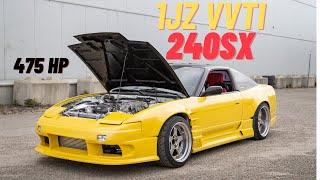 1JZ VVTI 240SX HITS THE DYNO! - Garrett GBC35-700 .95AR T4 - Kelford 264 / 272s! ||BOOSTFACTORY