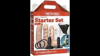 Doc Johnson Vac-U-Lock - Dual Density ULTRASKYN Starter Set - 3 Smaller Dildos, Supreme Harness