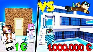 CASA SOTT'ACQUA DA 1€ CONTRO CASA SOTT'ACQUA DA 1.000.000€ SU MINECRAFT!!